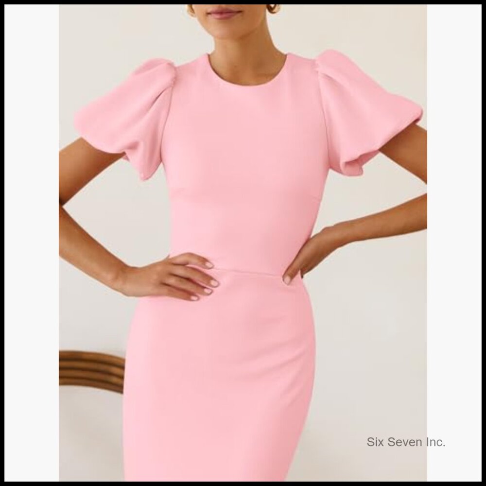 Viscose Polyester Elastane Bodycon Midi Dress For… - image 4